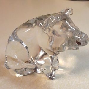 Princess House Pets 24% Lead Crystal Sitting Pig Germany